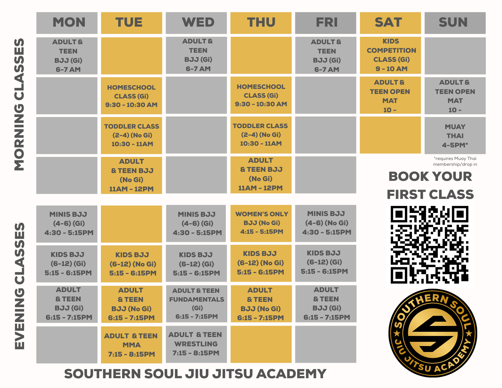 Southern Soul Academy Class Schedule
