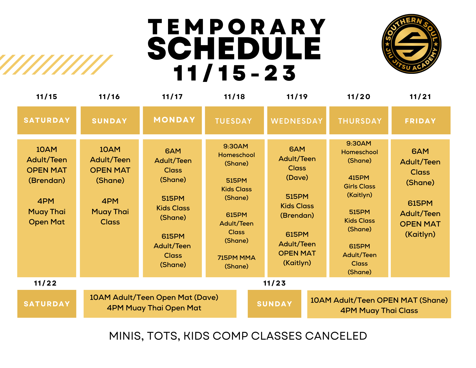 Schedule Changes (5)